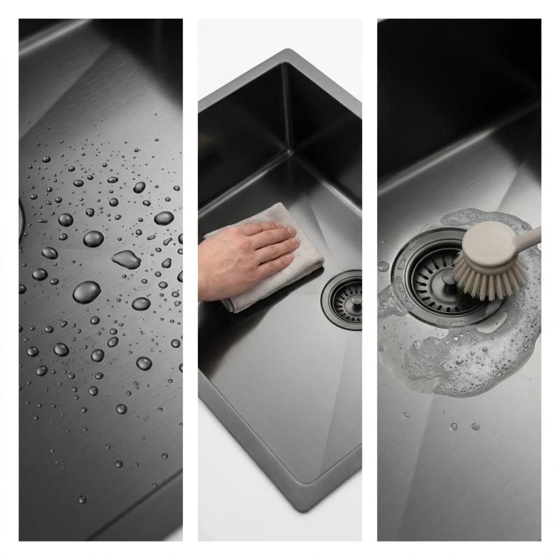 Pure.Sink Luxion Grote Gun metal spoelbak 74x40 cm onderbouw, vlakinbouw en opbouw PLX7440-61